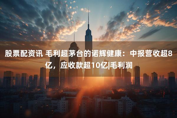 股票配资讯 毛利超茅台的诺辉健康：中报营收超8亿，应收款超10亿|毛利润